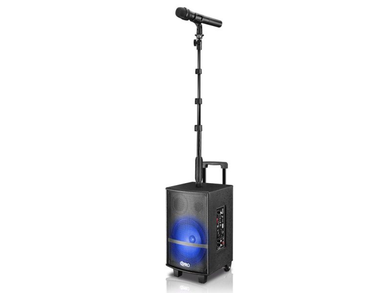 Technical Pro WASP810X Stand 8'' Portable PA System with Rechargeable Battery & Wireless VHF Handheld Microphone