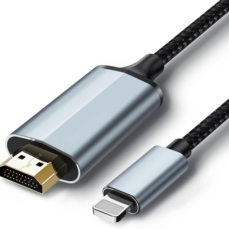Lulaven Lightning to HDMI Adapter, HDMI Cable for iPhone to TV, Compatible with iPhone 14, 13, 12 & YouTube to TV Out, HD 1080P, Sync Video & Sound