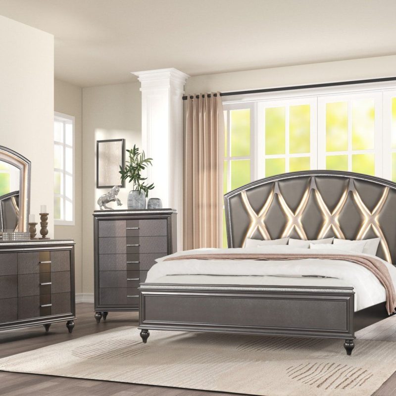 Massa Gallery B525 Sally 4pc Queen Bedroom Set in Copper