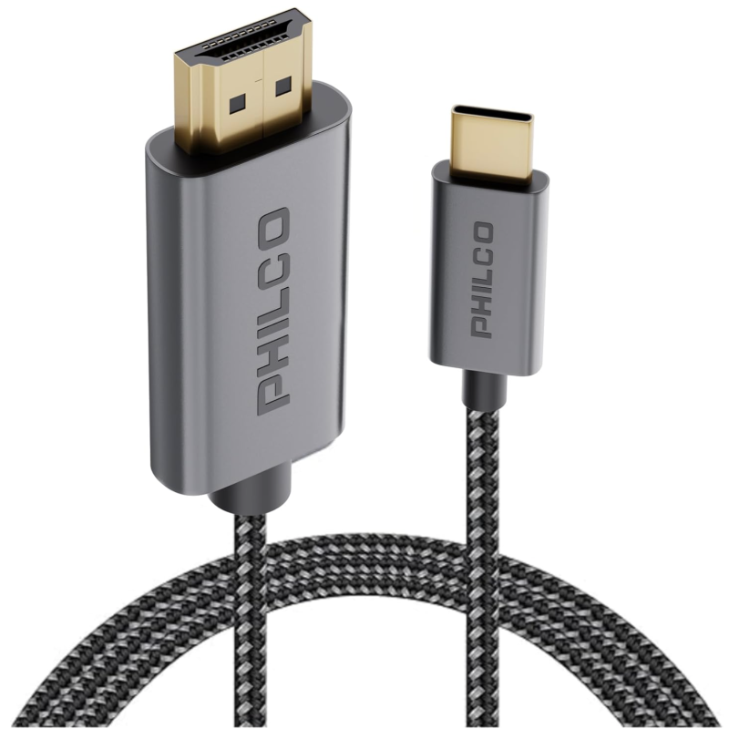 Philco USB C to HDMI Cable 6ft (4K@60Hz) - Thunderbolt 4/3 Compatible for MacBook Pro, MacBook Air, iPad Pro - Reliable Home Office Connectivity