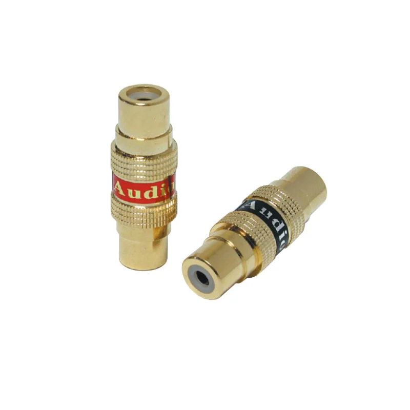 Audiopipe Q-119 2PCs Gold Plated RCA to RCA Jack Connector Female to Female