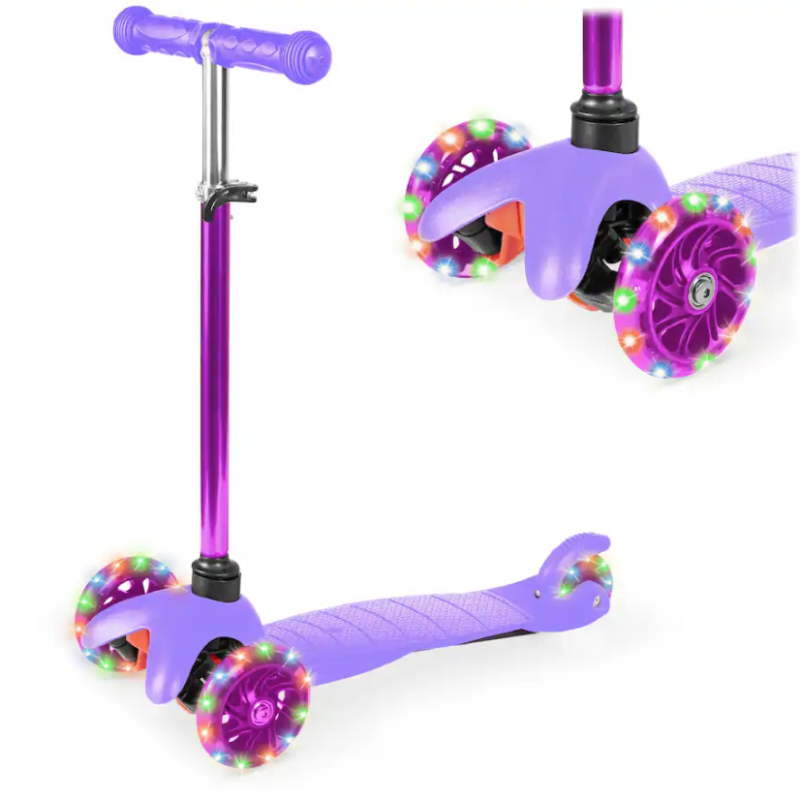 VOYAGER 3 WHEEL TILT N TURN SCOOTER WITH LU T-BAR N LU WHEEL - Purple