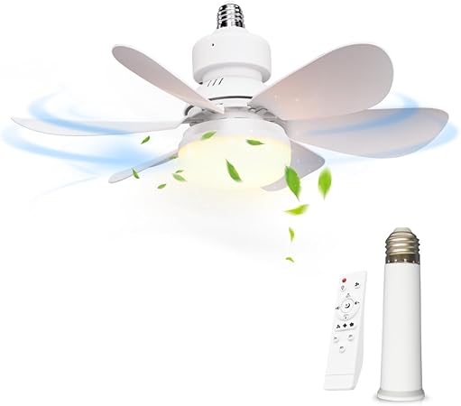 AirBro FLA21 Socket Fan Light Adjustable Brightness w/ 3 Speed